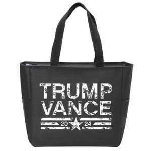 Trump J.D. Vance 2024 Retro Stripe Trump Vance Zip Tote Bag