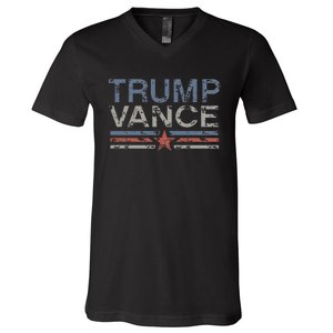 Trump Jd Vance 2024 Retro Stripe Trump Vance 2024 V-Neck T-Shirt