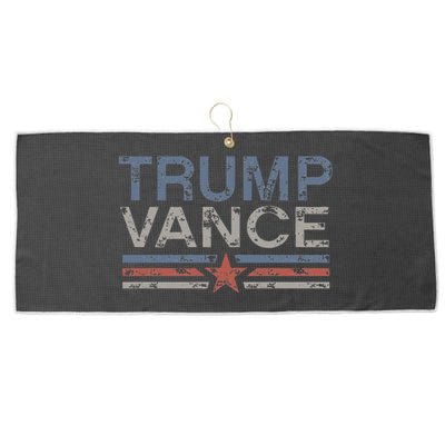 Trump Jd Vance 2024 Retro Stripe Trump Vance 2024 Large Microfiber Waffle Golf Towel