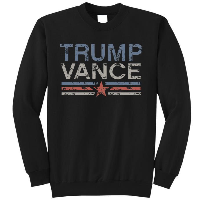 Trump Jd Vance 2024 Retro Stripe Trump Vance 2024 Tall Sweatshirt