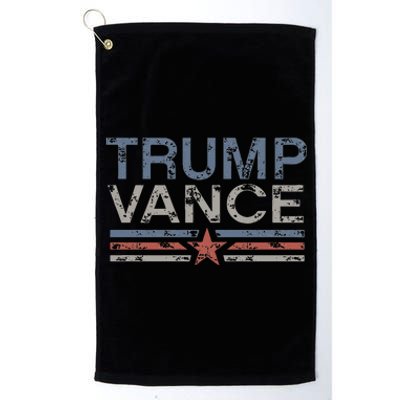 Trump Jd Vance 2024 Retro Stripe Trump Vance 2024 Platinum Collection Golf Towel