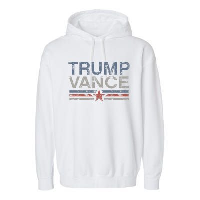 Trump Jd Vance 2024 Retro Stripe Trump Vance 2024 Garment-Dyed Fleece Hoodie