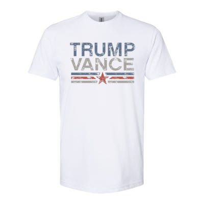 Trump Jd Vance 2024 Retro Stripe Trump Vance 2024 Softstyle CVC T-Shirt