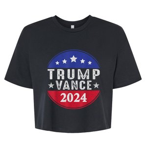 Trump Jd Vance 2024 Retro Us American Flag Trump Vance 2024 Bella+Canvas Jersey Crop Tee