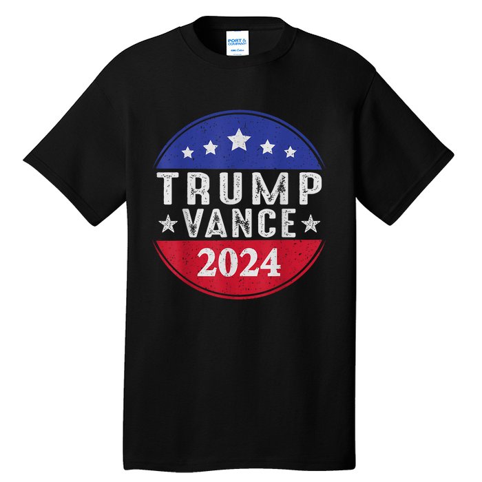 Trump Jd Vance 2024 Retro Us American Flag Trump Vance 2024 Tall T-Shirt