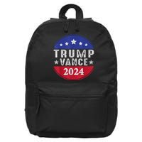 Trump Jd Vance 2024 Retro Us American Flag Trump Vance 2024 16 in Basic Backpack