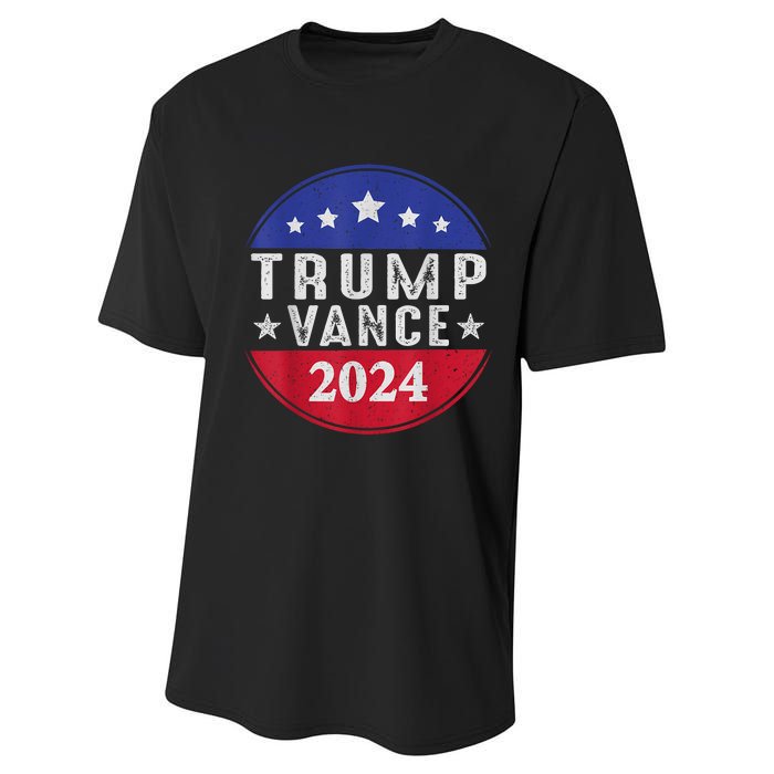 Trump Jd Vance 2024 Retro Us American Flag Trump Vance 2024 Performance Sprint T-Shirt