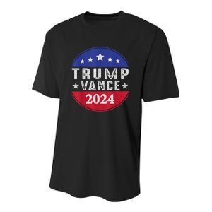 Trump Jd Vance 2024 Retro Us American Flag Trump Vance 2024 Youth Performance Sprint T-Shirt