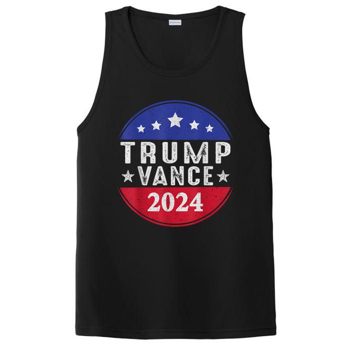 Trump Jd Vance 2024 Retro Us American Flag Trump Vance 2024 PosiCharge Competitor Tank