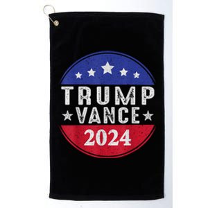 Trump Jd Vance 2024 Retro Us American Flag Trump Vance 2024 Platinum Collection Golf Towel