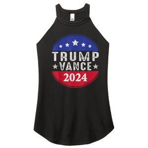 Trump Jd Vance 2024 Retro Us American Flag Trump Vance 2024 Women's Perfect Tri Rocker Tank