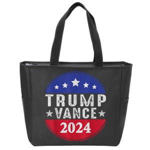 Trump Jd Vance 2024 Retro Us American Flag Trump Vance 2024 Zip Tote Bag