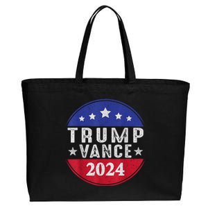 Trump Jd Vance 2024 Retro Us American Flag Trump Vance 2024 Cotton Canvas Jumbo Tote