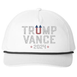 Trump Jd Vance 2024 Retro Stripe And Star Trump Vance 2024 Snapback Five-Panel Rope Hat