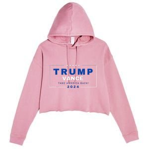 Trump Jd Vance Vp Make America Great Once Again! 2024 Crop Fleece Hoodie