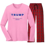 Trump Jd Vance Vp Make America Great Once Again! 2024 Women's Long Sleeve Flannel Pajama Set 