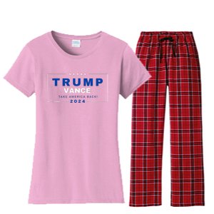 Trump Jd Vance Vp Make America Great Once Again! 2024 Women's Flannel Pajama Set