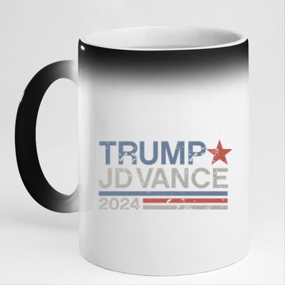 Trump Jd Vance 2024 Retro Stripe Trump Vance 11oz Black Color Changing Mug