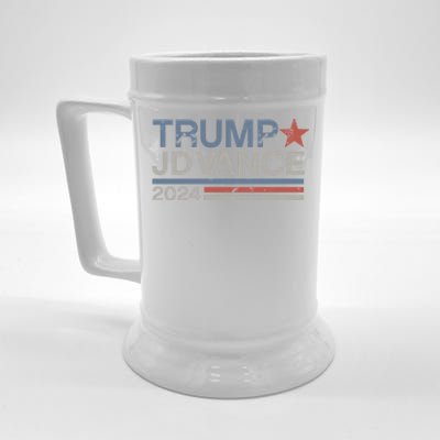 Trump Jd Vance 2024 Retro Stripe Trump Vance Beer Stein