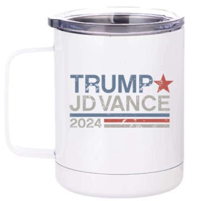 Trump Jd Vance 2024 Retro Stripe Trump Vance 12 oz Stainless Steel Tumbler Cup