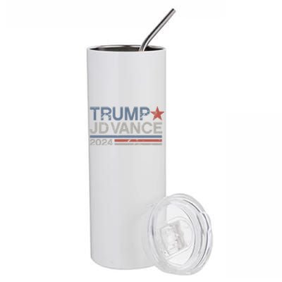 Trump Jd Vance 2024 Retro Stripe Trump Vance Stainless Steel Tumbler