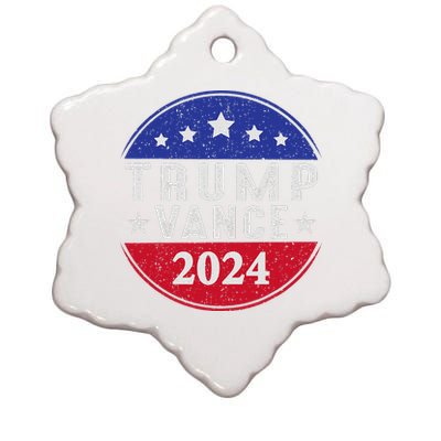 Trump Jd Vance 2024 Us American Flag Ceramic Star Ornament