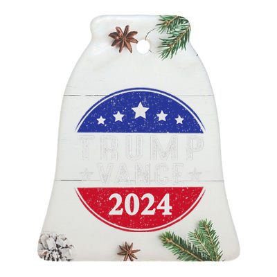 Trump Jd Vance 2024 Us American Flag Ceramic Bell Ornament