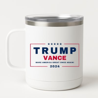 Trump Jd Vance Vp Make America Great Once Again! Maga 2024 12 oz Stainless Steel Tumbler Cup