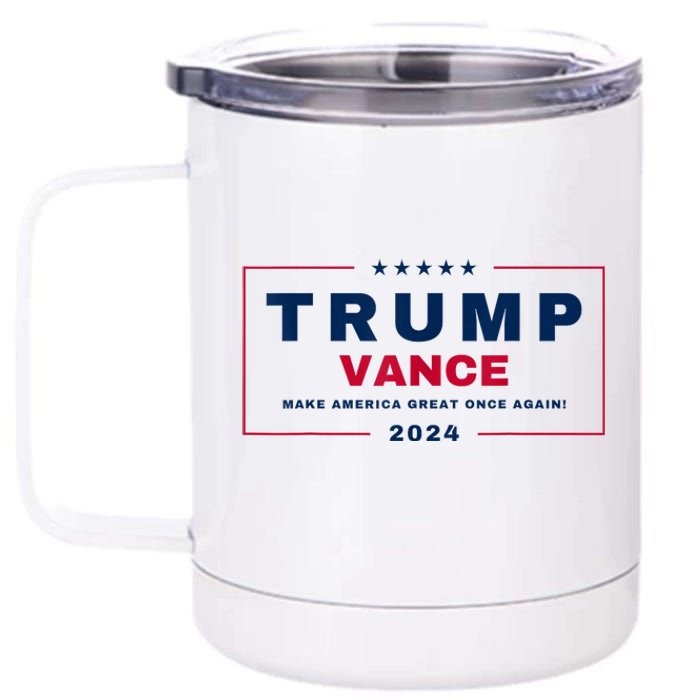 Trump Jd Vance Vp Make America Great Once Again! Maga 2024 12 oz Stainless Steel Tumbler Cup