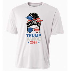 Trump Jd Vance Messy Bun Us Flag And Star Trump Vance 2024 Cooling Performance Crew T-Shirt