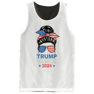 Trump Jd Vance Messy Bun Us Flag And Star Trump Vance 2024 Mesh Reversible Basketball Jersey Tank