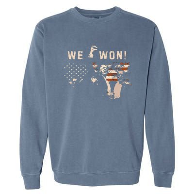 Trump Jd Vance Won 2024 Inauguration Day 2025 47th President Garment-Dyed Sweatshirt