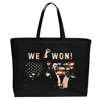 Trump Jd Vance Won 2024 Inauguration Day 2025 47th President Cotton Canvas Jumbo Tote