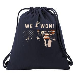 Trump Jd Vance Won 2024 Inauguration Day 2025 47th President Drawstring Bag