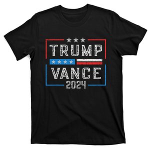 Trump Jd Vance 2024 Retro Stripe And Star Trump Vance 2024 T-Shirt