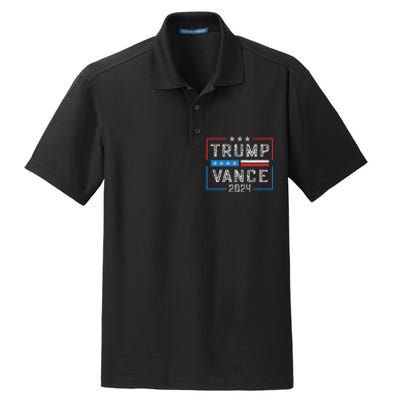 Trump Jd Vance 2024 Retro Stripe And Star Trump Vance 2024 Dry Zone Grid Polo