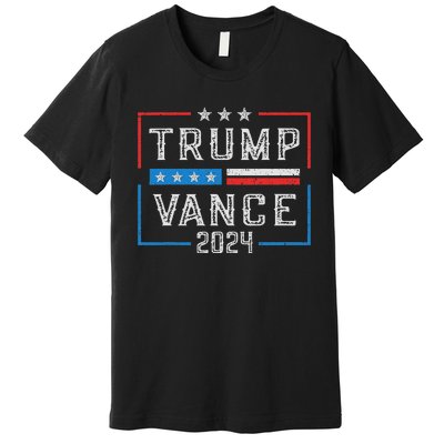 Trump Jd Vance 2024 Retro Stripe And Star Trump Vance 2024 Premium T-Shirt