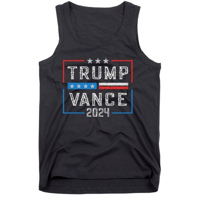 Trump Jd Vance 2024 Retro Stripe And Star Trump Vance 2024 Tank Top