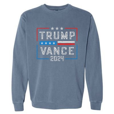 Trump Jd Vance 2024 Retro Stripe And Star Trump Vance 2024 Garment-Dyed Sweatshirt