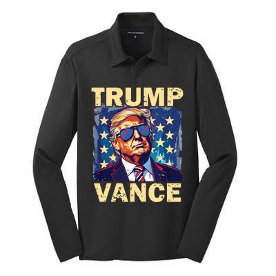 Trump Jd Vance Presidential Campaign Voter Silk Touch Performance Long Sleeve Polo