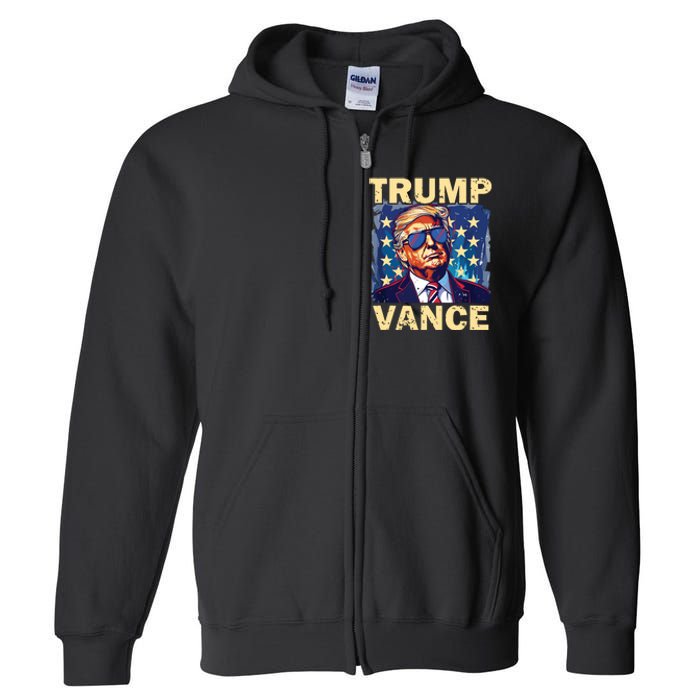 Trump Jd Vance Presidential Campaign Voter Full Zip Hoodie