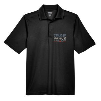 Trump Jd Vance 2024 Retro Stripe And Star Trump Vance 2024 Men's Origin Performance Pique Polo