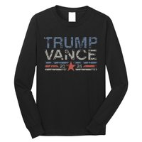 Trump Jd Vance 2024 Retro Stripe And Star Trump Vance 2024 Long Sleeve Shirt