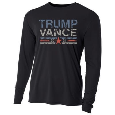 Trump Jd Vance 2024 Retro Stripe And Star Trump Vance 2024 Cooling Performance Long Sleeve Crew