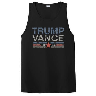 Trump Jd Vance 2024 Retro Stripe And Star Trump Vance 2024 PosiCharge Competitor Tank