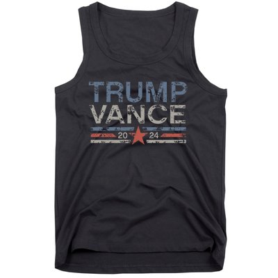 Trump Jd Vance 2024 Retro Stripe And Star Trump Vance 2024 Tank Top