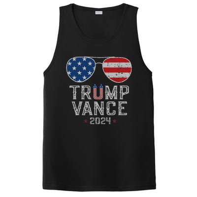 Trump Jd Vance 2024 Retro Stripe And Star Trump Vance 2024 PosiCharge Competitor Tank