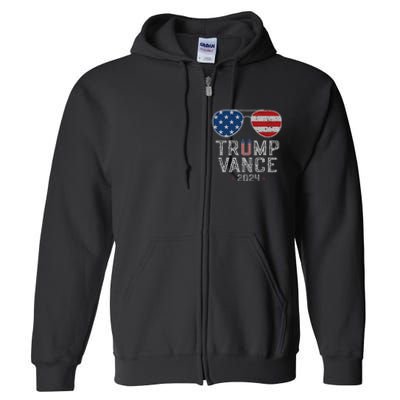 Trump Jd Vance 2024 Retro Stripe And Star Trump Vance 2024 Full Zip Hoodie