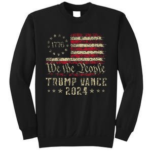 Trump Jd Vance 1776 Retro Us American Flag Trump Vance 2024 Sweatshirt