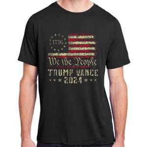 Trump Jd Vance 1776 Retro Us American Flag Trump Vance 2024 Adult ChromaSoft Performance T-Shirt